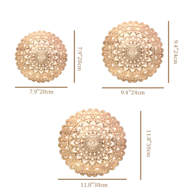 Round Hollow Engraved Hanging Wall Decor sizechart