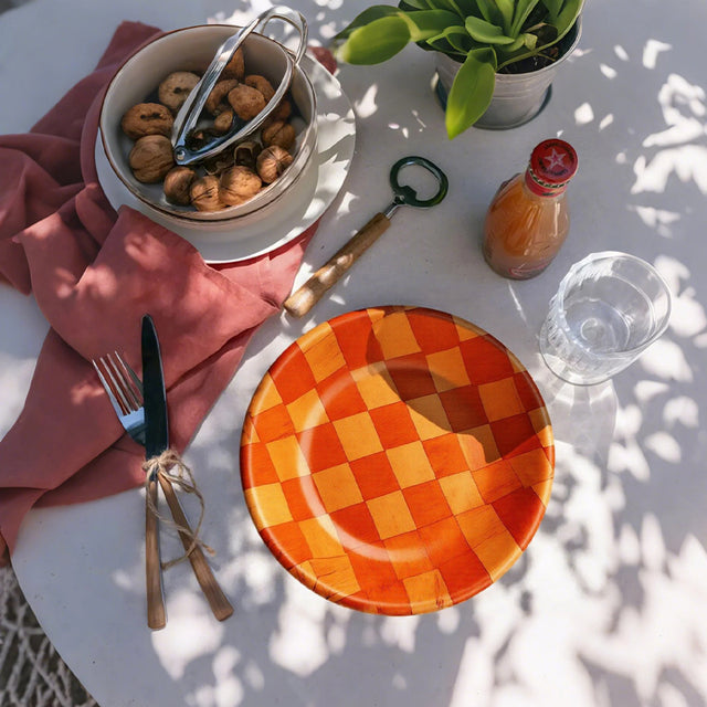 Round Wooden Bowl on the table