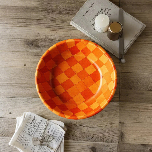 Round Wooden Bowl on the table