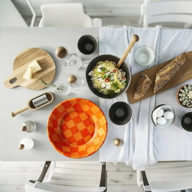 Round Wooden Bowl on the table