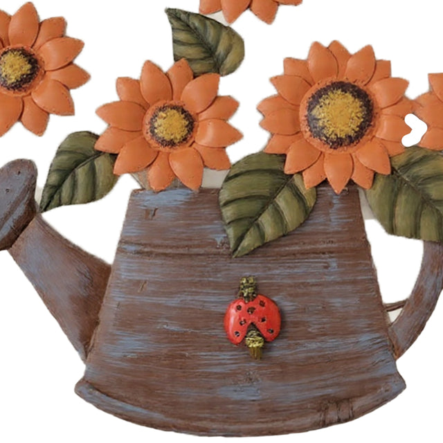 Rustic Welcome Watering Can Wall Hanging Vintage Sunflower Iron Art for Kitchen Porch Decor Details 2 090816