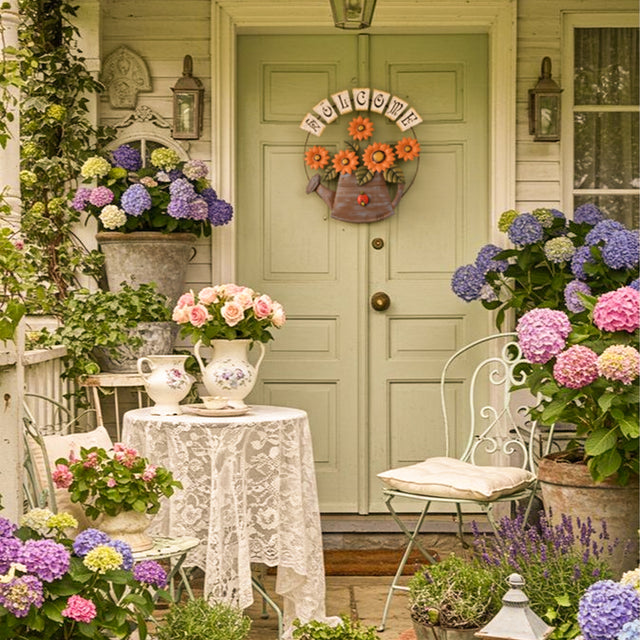 Rustic Welcome Watering Can Wall Hanging Vintage Sunflower Iron Art for Kitchen Porch Decor Hang On The Door To The Garden 090816