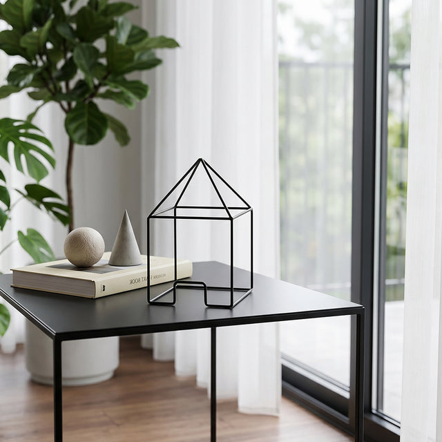 S-M wire house on black table