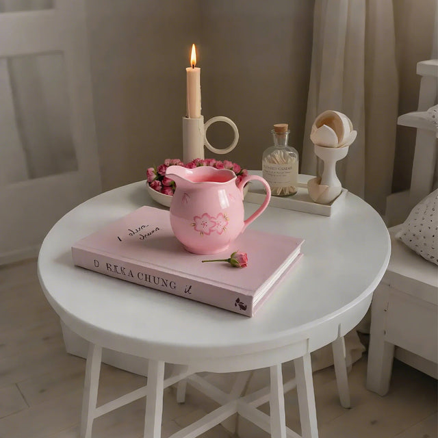 Sakura Ceramic Milk Pitcher on the table