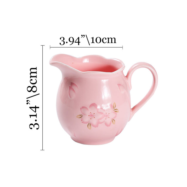 Sakura Ceramic Milk Pitcher sizechart