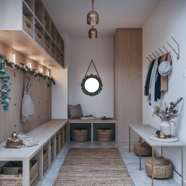 Scandinavian Decorative Wall Mirror with Macrame Detail Boho Bedroom Entryway Decor Besides The Closet 090429