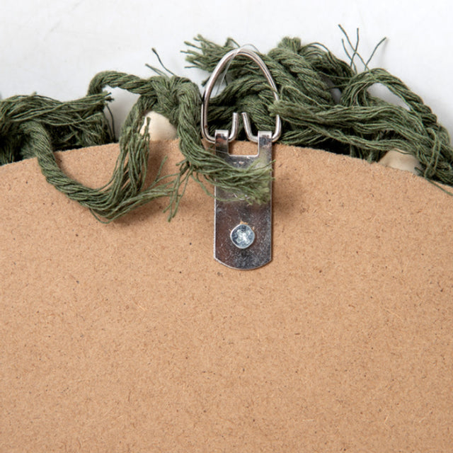 Scandinavian Decorative Wall Mirror with Macrame Detail Boho Bedroom Entryway Decor Details 1 090429