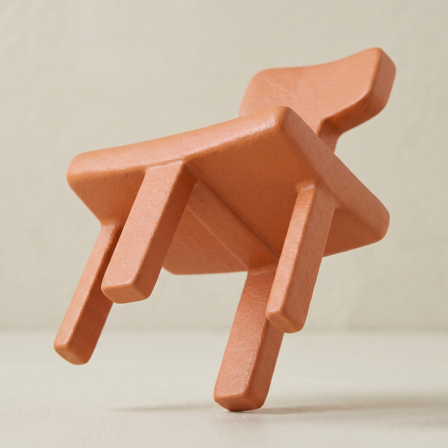 Side tilt angle mini chair sculpture shot