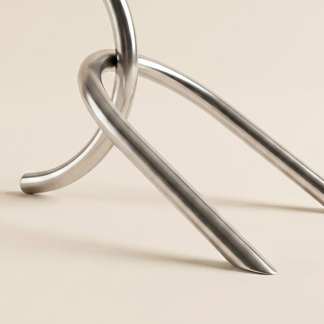 Sculptural Knot Bookends Set of 2, Decorative Polished Stainless Steel Bookend Pair for Shelf, Desk and Mantel