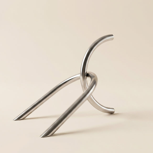 Sculptural Knot Bookends Set of 2, Decorative Polished Stainless Steel Bookend Pair for Shelf, Desk and Mantel