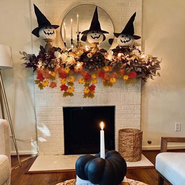 Simulated Maple Leaf Wall-Hang Halloween Decor Around The Dolls 080819