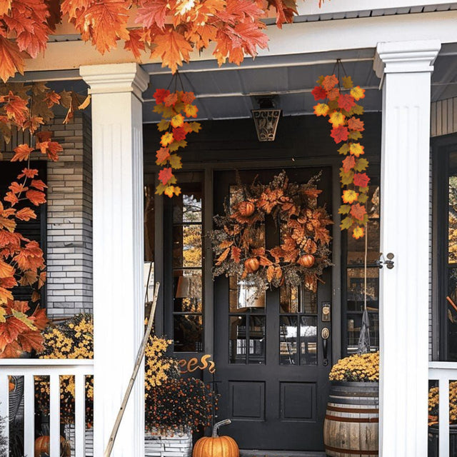 Simulated Maple Leaf Wall-Hang Halloween Decor Outside Door 080819