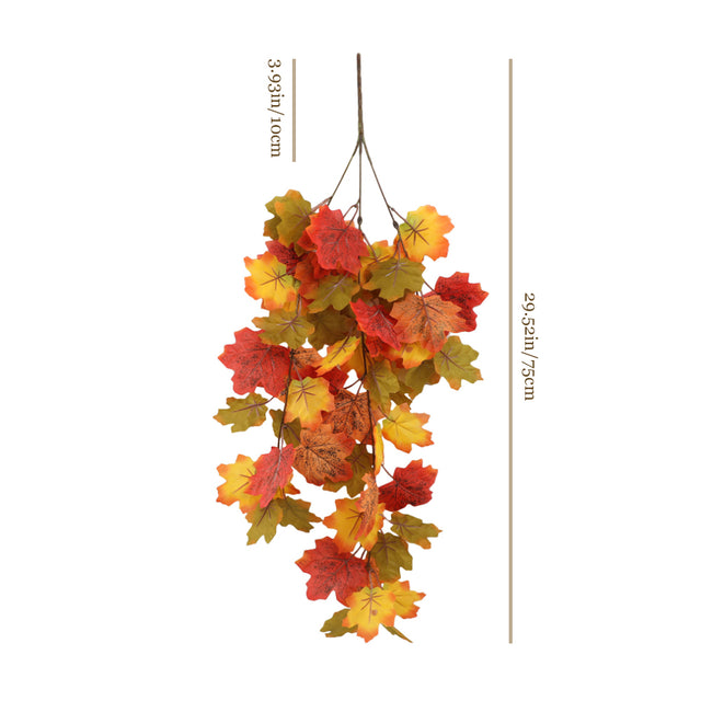 Simulated Maple Leaf Wall-Hang Halloween Decor Size Chart 080819