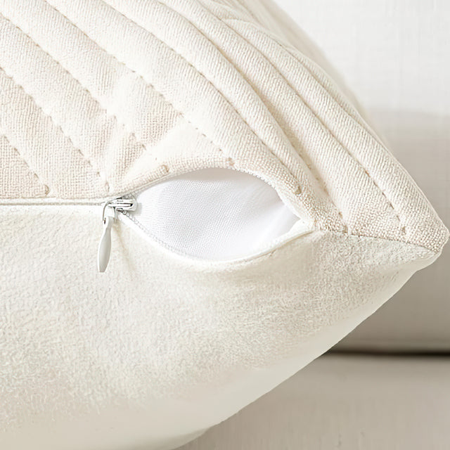 Single Sided Rabbit Fur Plush Solid Color Woven Texture Home Decor Pillow Detail