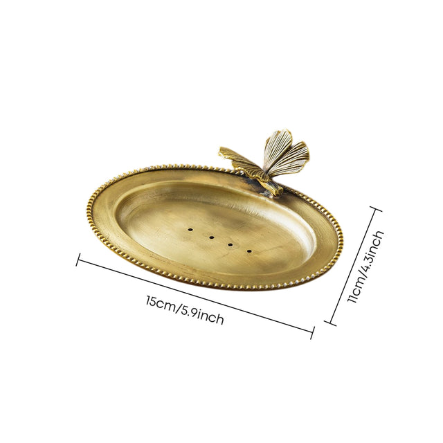 Sized metal butterfly ring dish spec