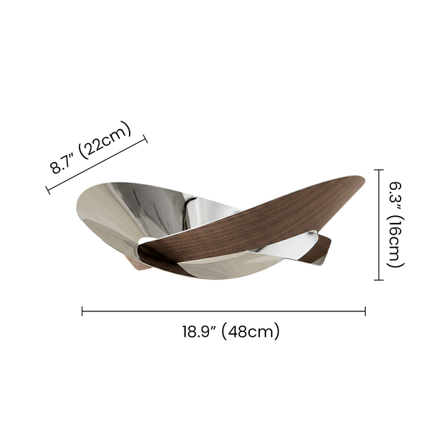 Sized metal wood decor bowl
