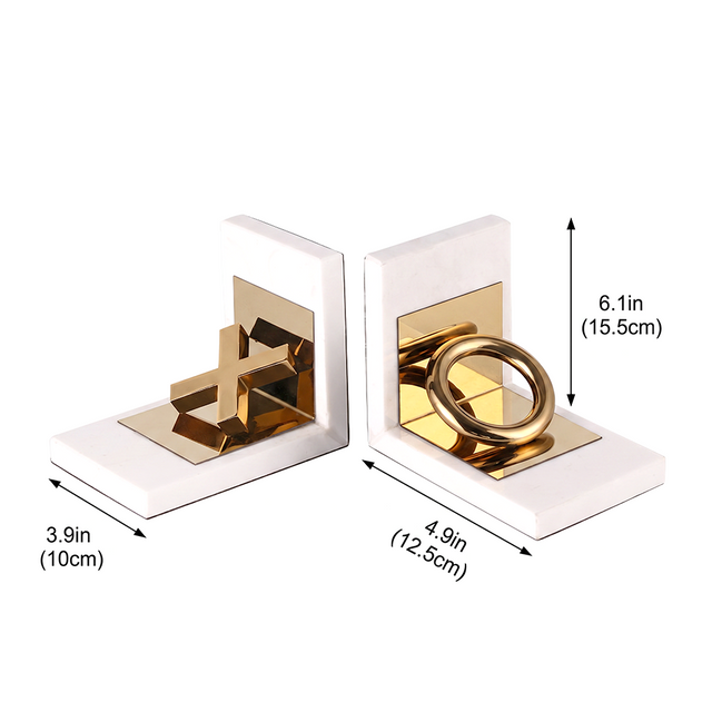 Sized modern metal bookends