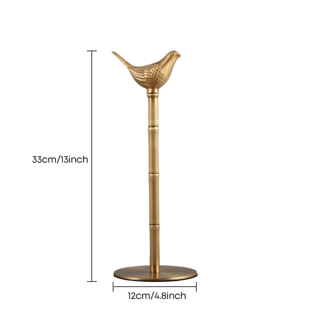 Sized spec gilded bird top towel rack