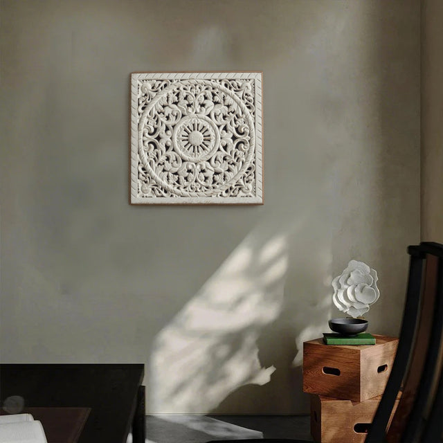 Square Wooden Hanging Wall Decor hanging on wall