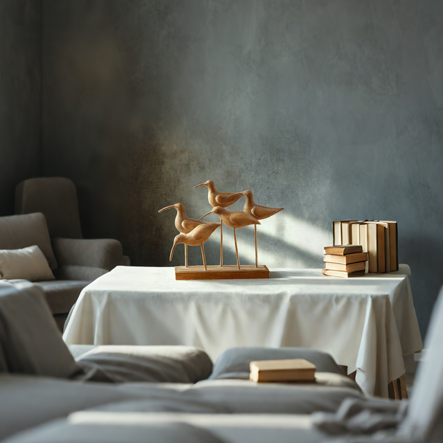 Tabletop Bird Statue Decorative Ornament on the table