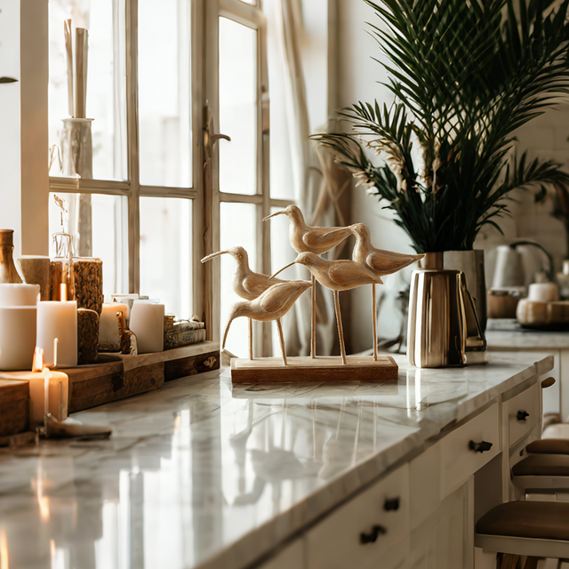 Tabletop Bird Statue Decorative Ornament on the table