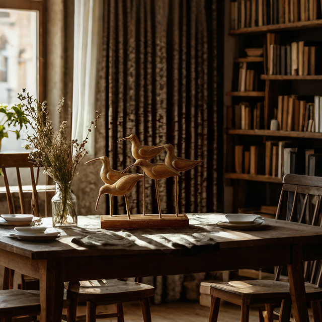 Tabletop Bird Statue Decorative Ornament on the table