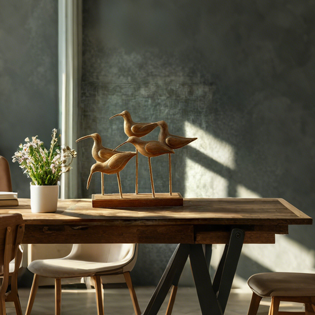 Tabletop Bird Statue Decorative Ornament on the table