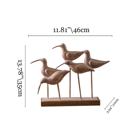 Tabletop Bird Statue Decorative Ornament sizechart