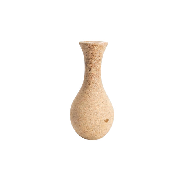 Tall Neck Textured Wooden Vase