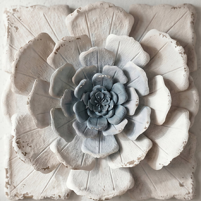 Textured flower wall sculpture