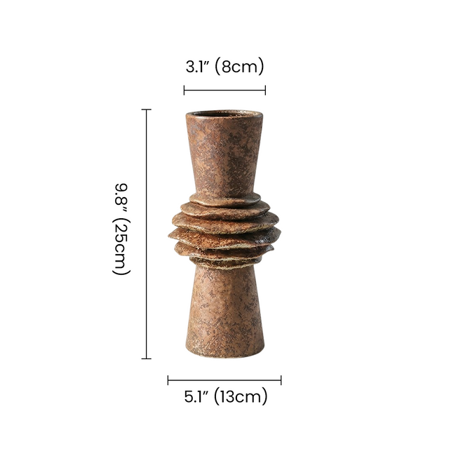 Textured-brown-layered-ceramic-vase