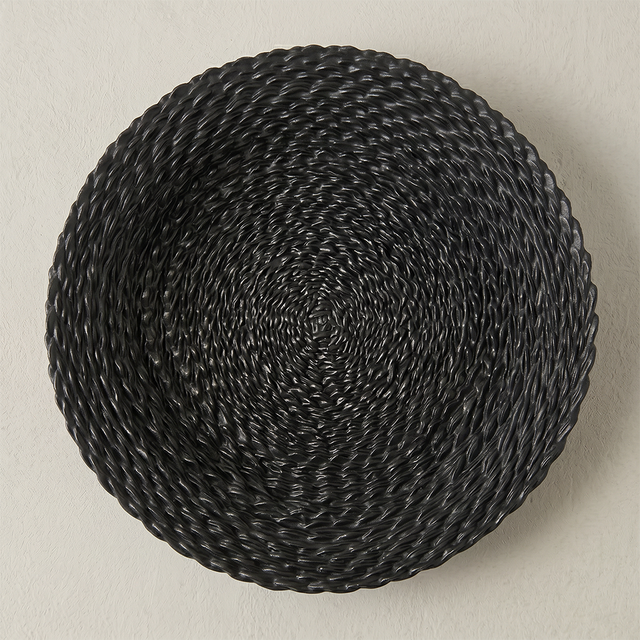 Top view extured black serving bowl