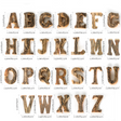 Tree Bark English Letter Decoration sizechart