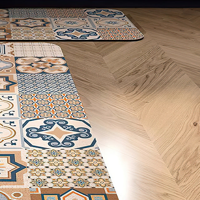 Vintage Colorful Diatom Mud Area Rug details