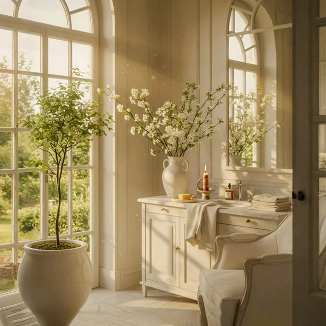 Vintage Handled Ceramic Candle Holder Decorative Ornament on the Table