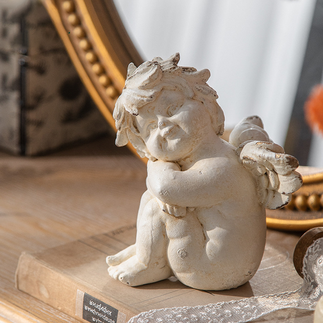 White Angel Statue Tabletop Ornaments Set d