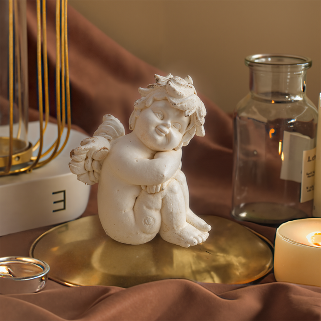White Angel Statue Tabletop Ornaments Set on the table