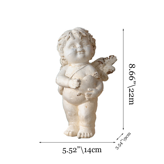 White Angel Statue Tabletop Ornaments Set sizechart