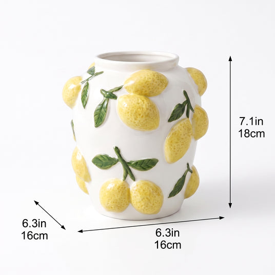 White Lemon Vase With Size Markings