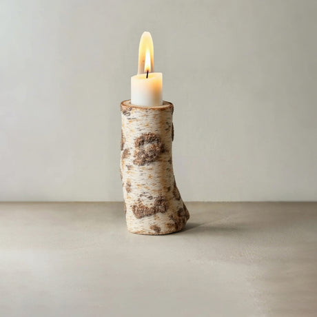 white birch candle holder