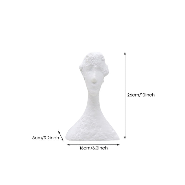 Abstract Resin Head Bust Sculpture — Modern Art Figurine for Mantel, Shelf & Home Décor
