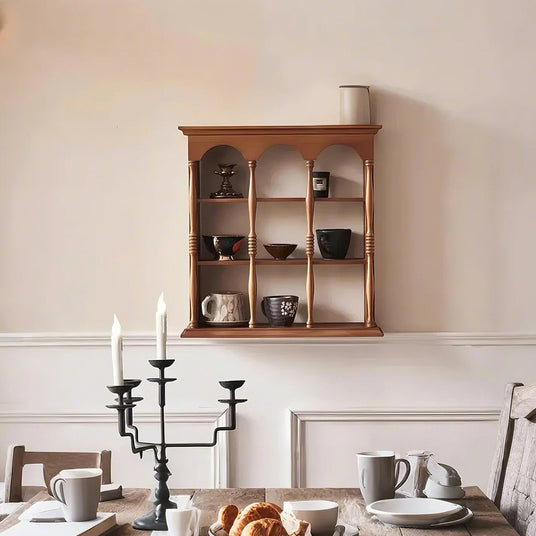 Wood Freestanding Display Shelf on the table