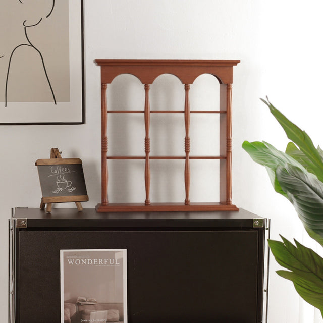 Wood Freestanding Display Shelf on the table