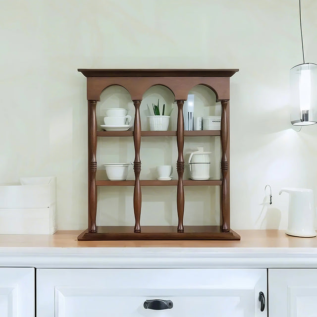 Wood Freestanding Display Shelf on the table