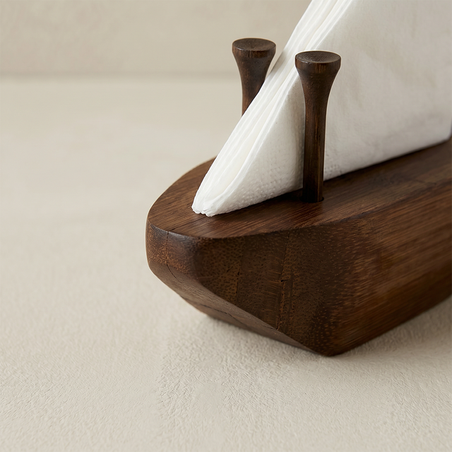 Wooden Boat Bow And Mast Detail