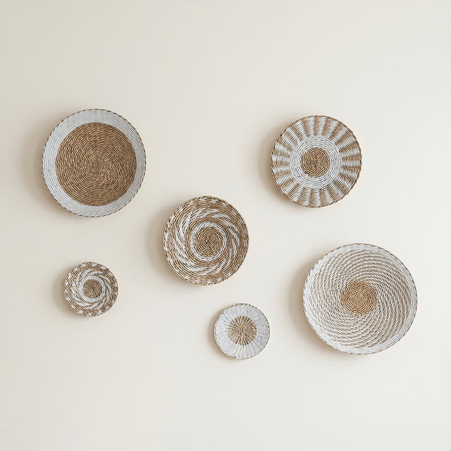 Woven plate wall decor set