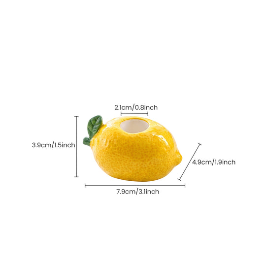 Yellow Lemon Candle Holder With Size Markings