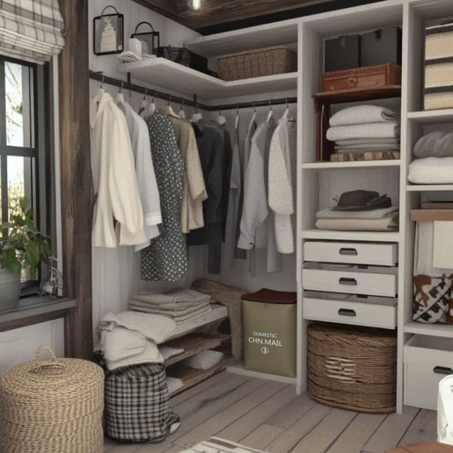 Zippered Fabric Storage Bags Laundry Closet Organizers with Handles Besides The Storage Shelf 090432