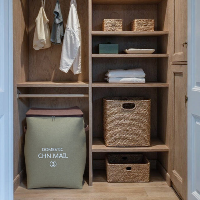 Zippered Fabric Storage Bags Laundry Closet Organizers with Handles In The Closet 090432