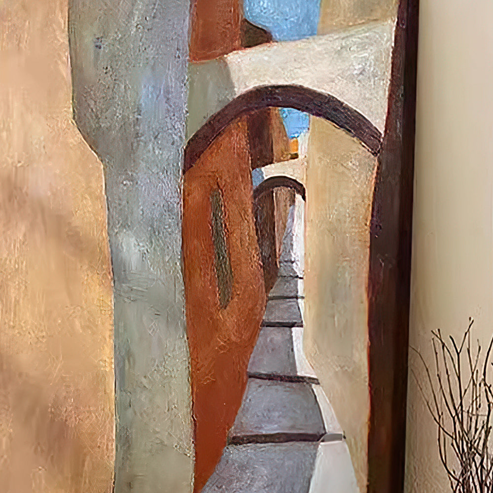 abstract minimalist oil canvas wall painting details